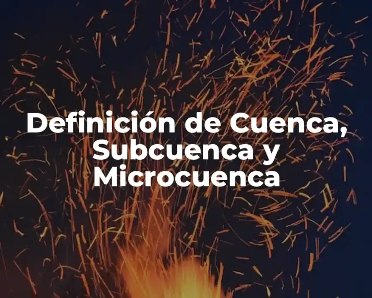 Definición de Cuenca, Subcuenca y Microcuenca