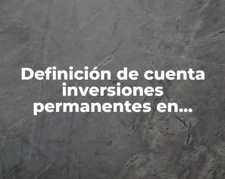 Definición de cuenta inversiones permanentes en empresa comercial