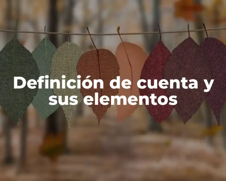 Definición de cuenta y sus elementos