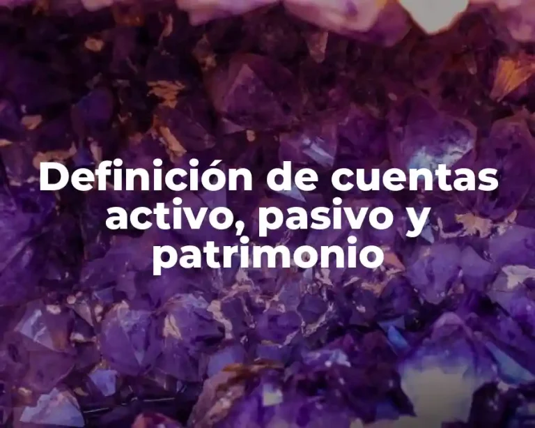 Definición de cuentas activo, pasivo y patrimonio