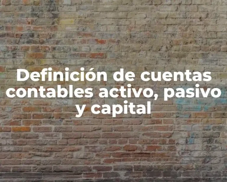 Definición de cuentas contables activo, pasivo y capital
