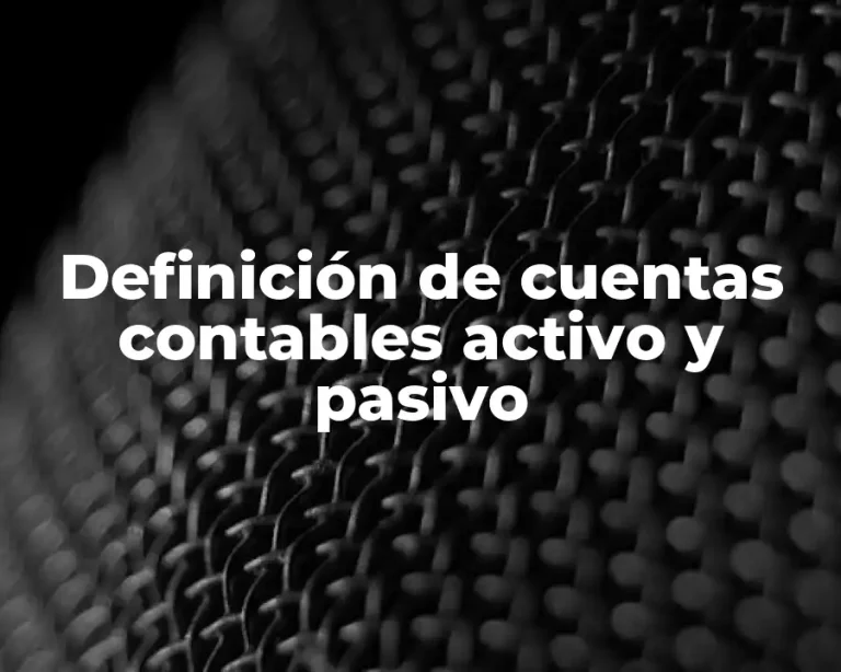Definición de cuentas contables activo y pasivo