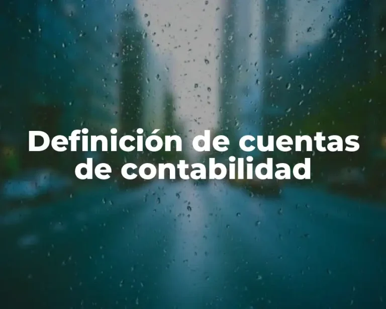 Definición de cuentas de contabilidad