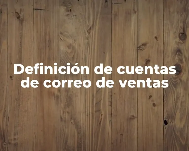 Definición de cuentas de correo de ventas