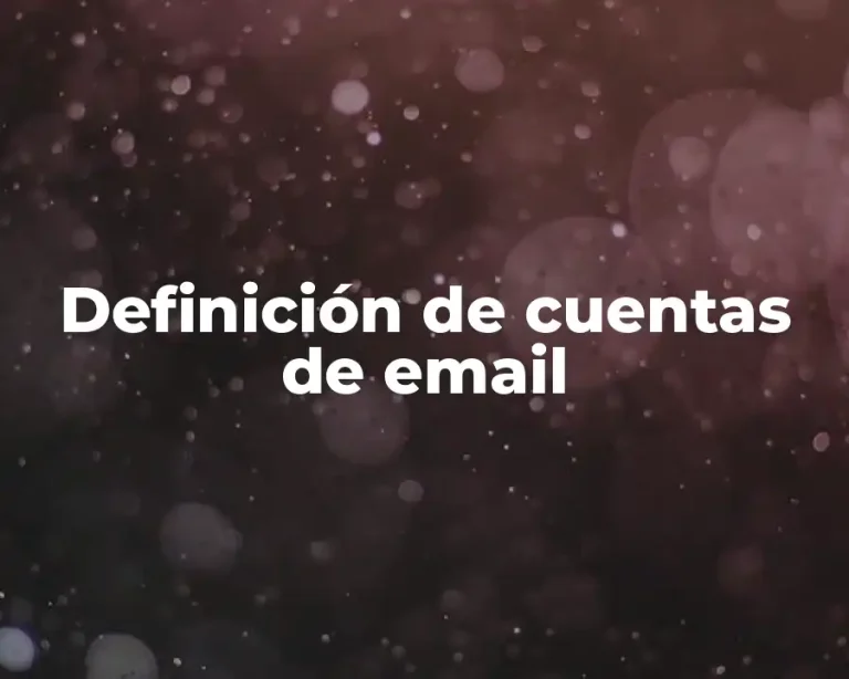 Definición de cuentas de email
