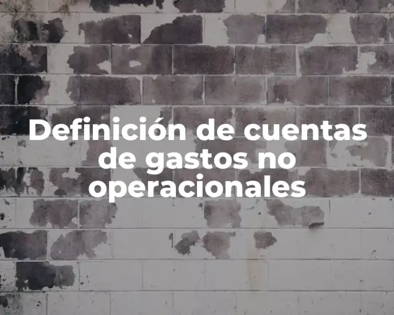 Definición de cuentas de gastos no operacionales