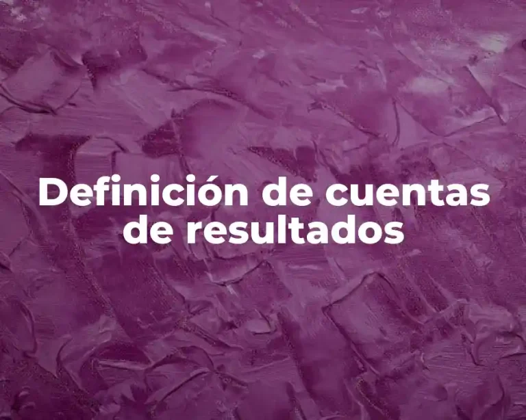 Definición de cuentas de resultados