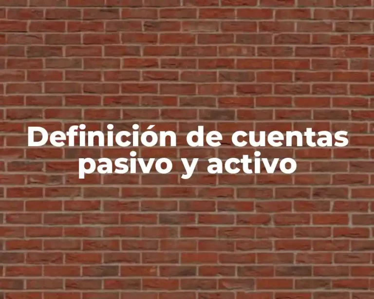 Definición de cuentas pasivo y activo