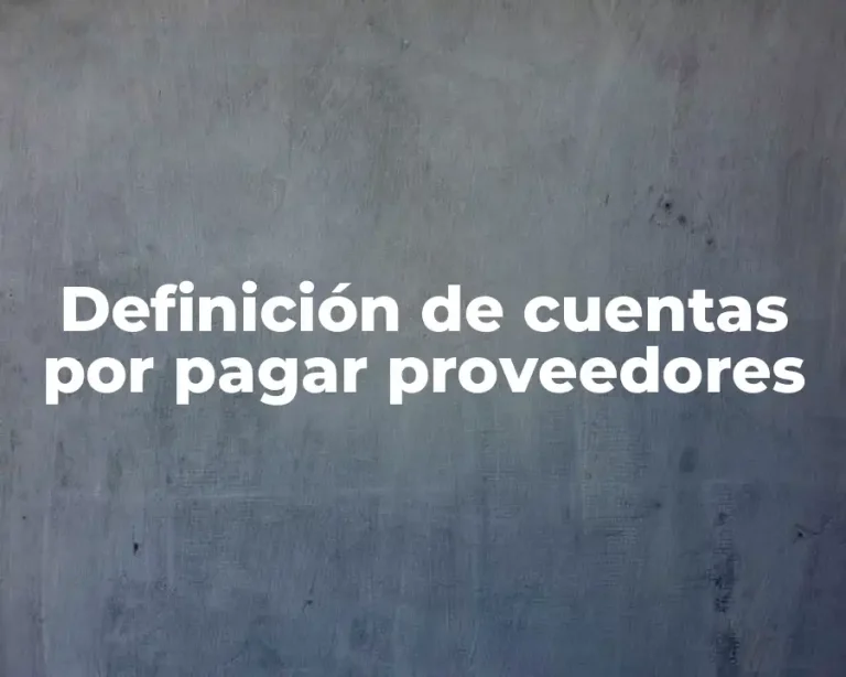 Definición de cuentas por pagar proveedores