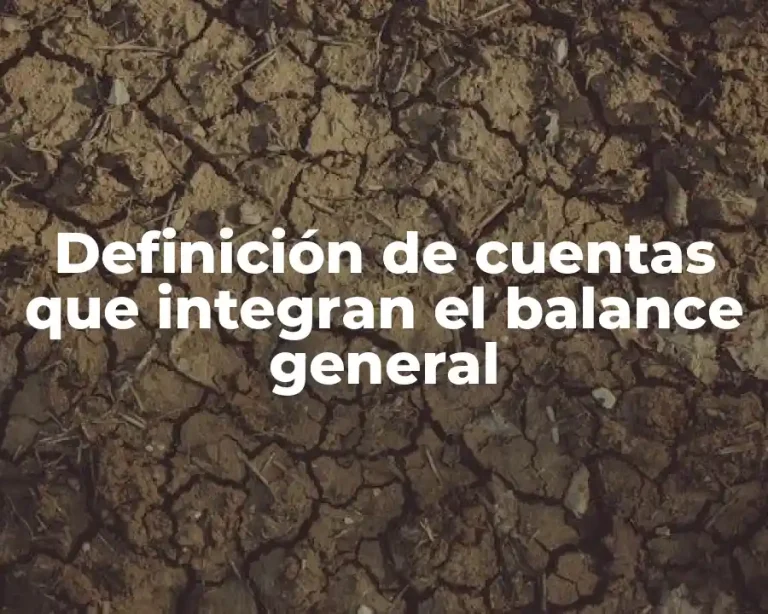 Definición de cuentas que integran el balance general