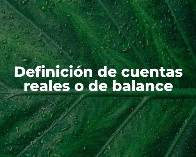 Definición de cuentas reales o de balance