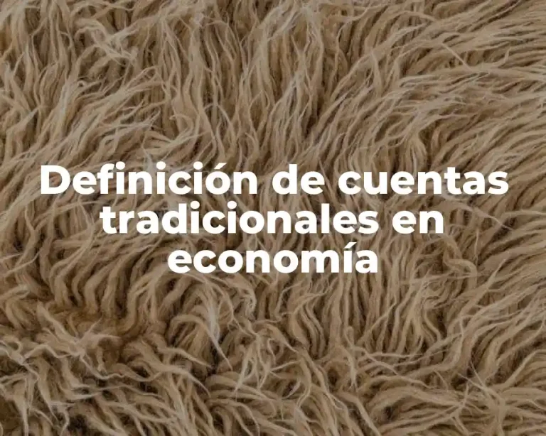 Definición de cuentas tradicionales en economía