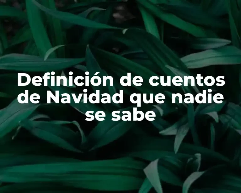 Definición de cuentos de Navidad que nadie se sabe