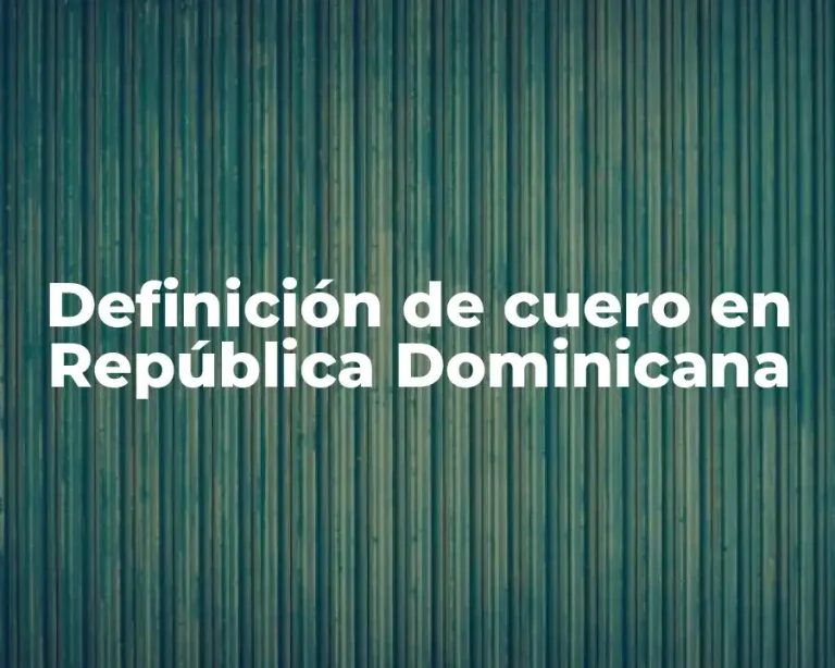 Definición de cuero en República Dominicana