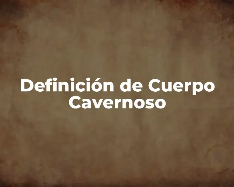 Definición de Cuerpo Cavernoso