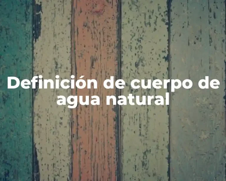 Definición de cuerpo de agua natural