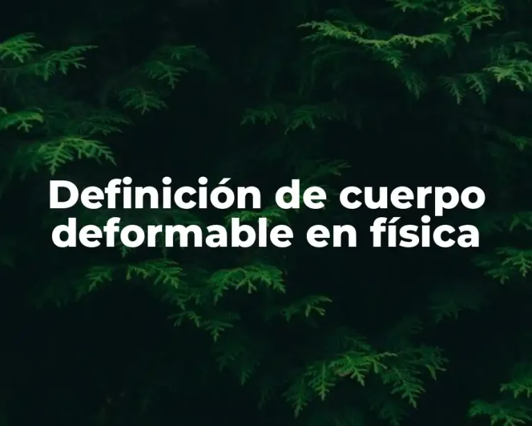 Definición de cuerpo deformable en física