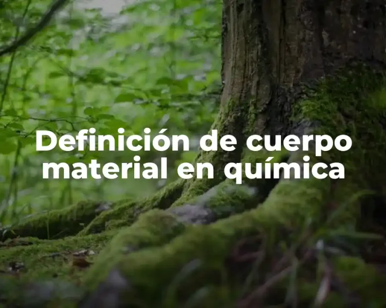 Definición de cuerpo material en química