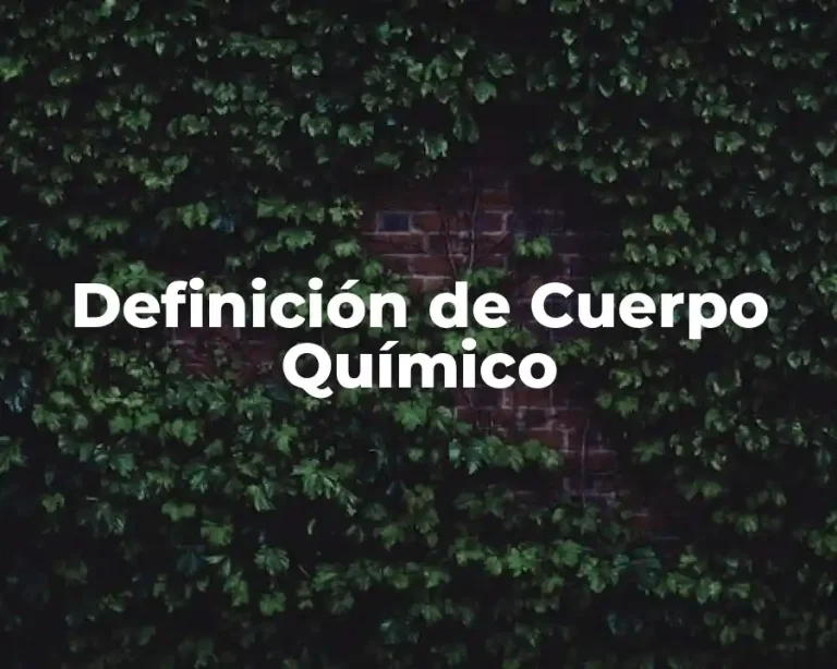Definición de Cuerpo Químico