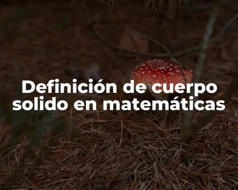 Definición de cuerpo solido en matemáticas