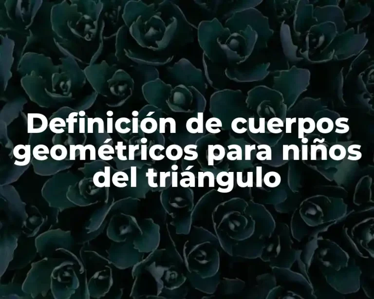 Definición de cuerpos geométricos para niños del triángulo