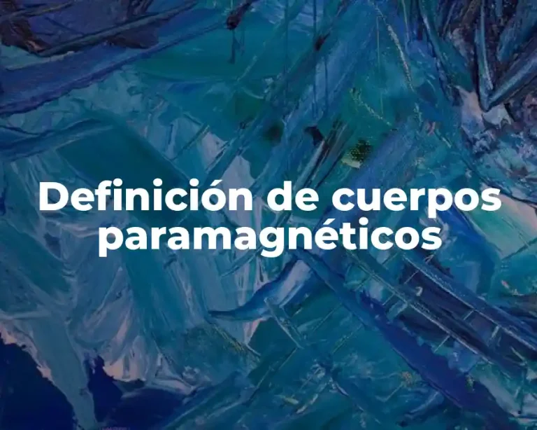 Definición de cuerpos paramagnéticos