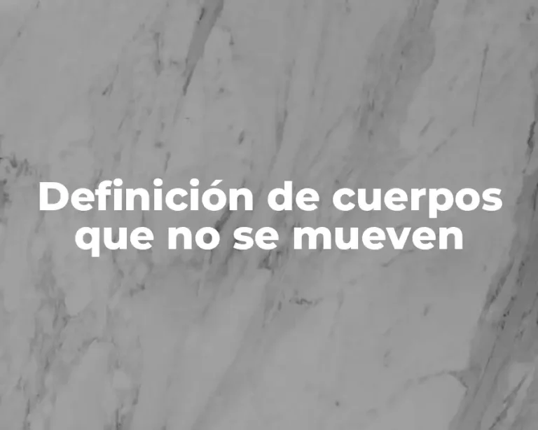 Definición de cuerpos que no se mueven