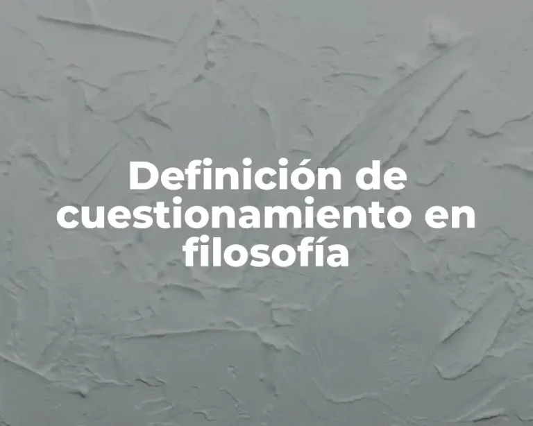Definición de cuestionamiento en filosofía
