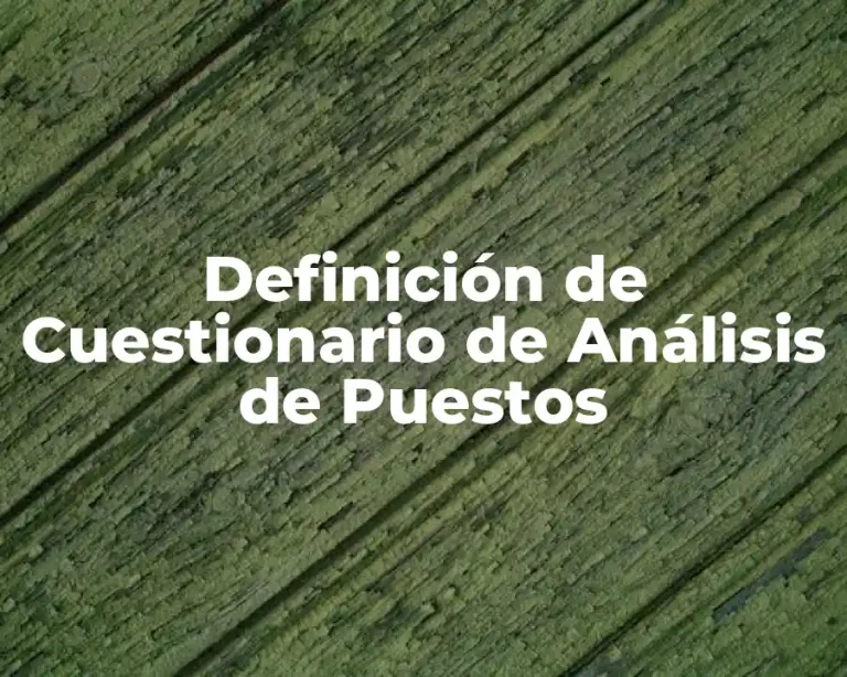 Definición de Cuestionario de Análisis de Puestos