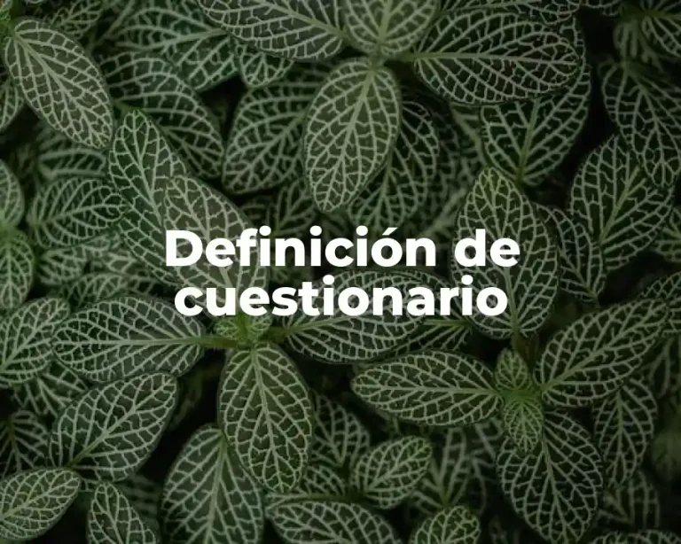 Definición de cuestionario