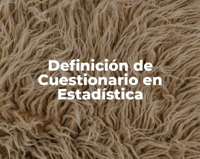 Definición de Cuestionario en Estadística