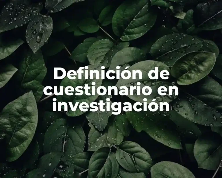 Definición de cuestionario en investigación