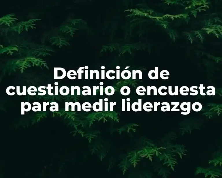 Definición de cuestionario o encuesta para medir liderazgo