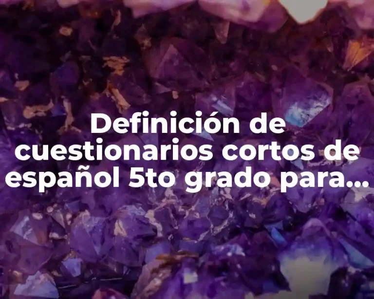 Definición de cuestionarios cortos de español 5to grado para contestar