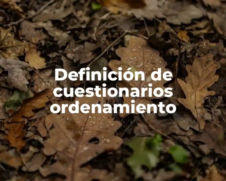 Definición de cuestionarios ordenamiento
