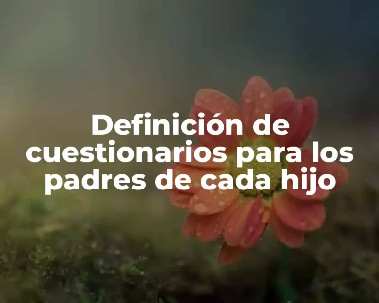 Definición de cuestionarios para los padres de cada hijo
