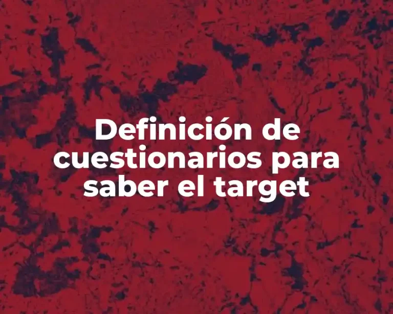 Definición de cuestionarios para saber el target