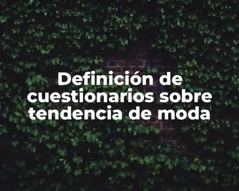 Definición de cuestionarios sobre tendencia de moda