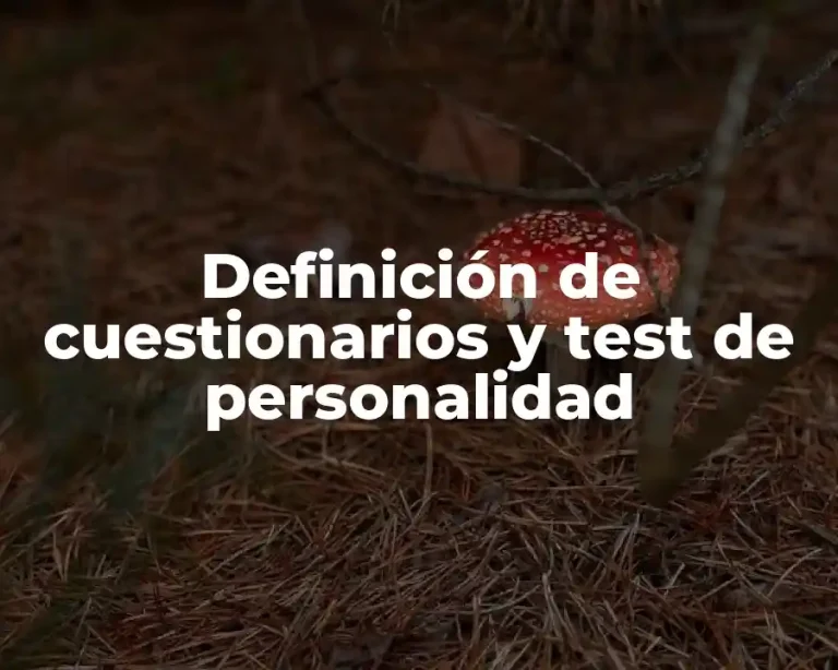 Definición de cuestionarios y test de personalidad