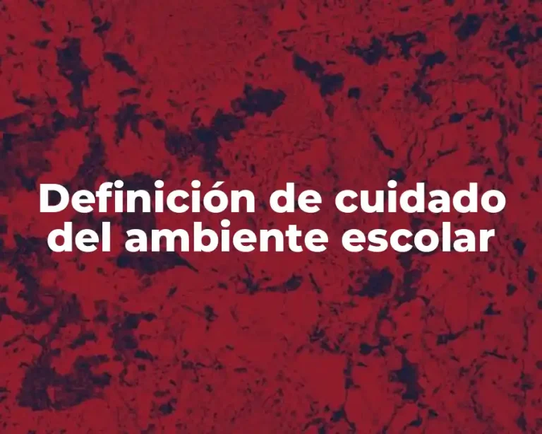 Definición de cuidado del ambiente escolar