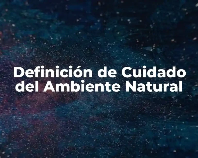 Definición de Cuidado del Ambiente Natural