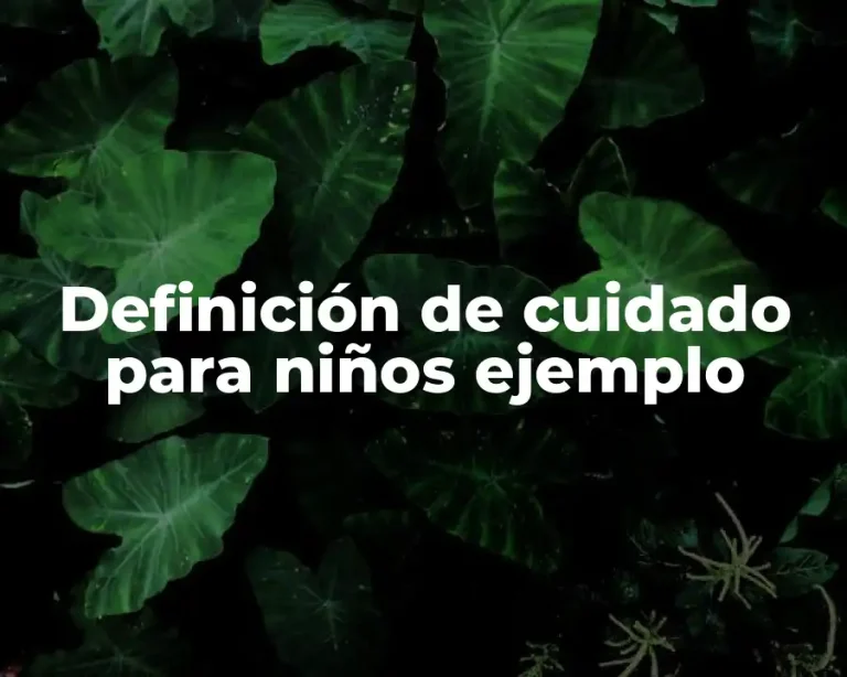Definición de cuidado para niños ejemplo