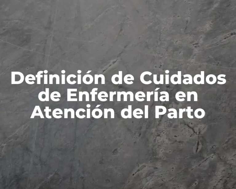 Definición de Cuidados de Enfermería en Atención del Parto