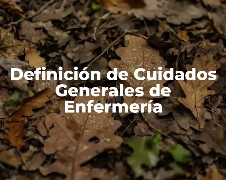 Definición de Cuidados Generales de Enfermería