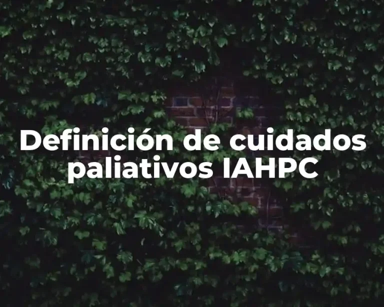 Definición de cuidados paliativos IAHPC