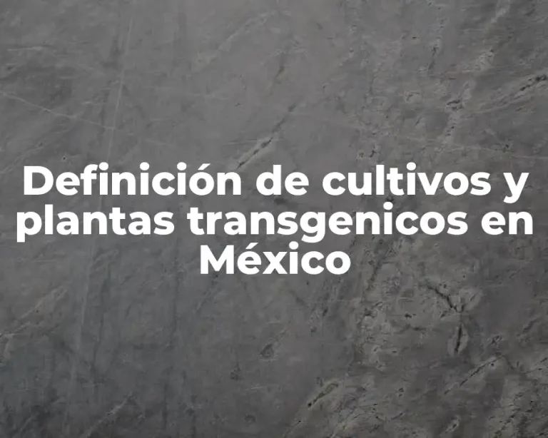 Definición de cultivos y plantas transgenicos en México