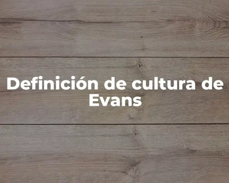 Definición de cultura de Evans