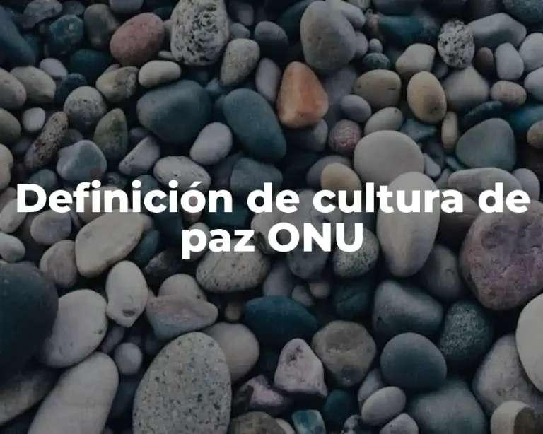 Definición de cultura de paz ONU