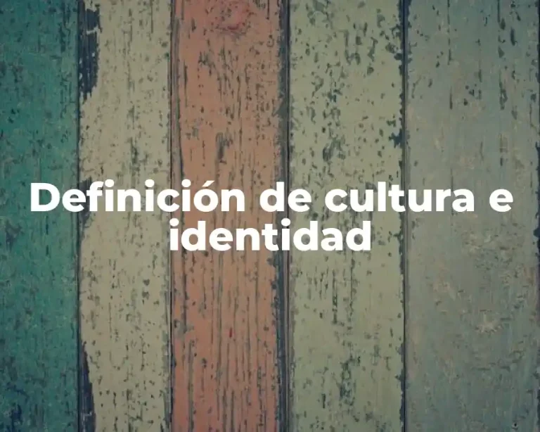 Definición de cultura e identidad