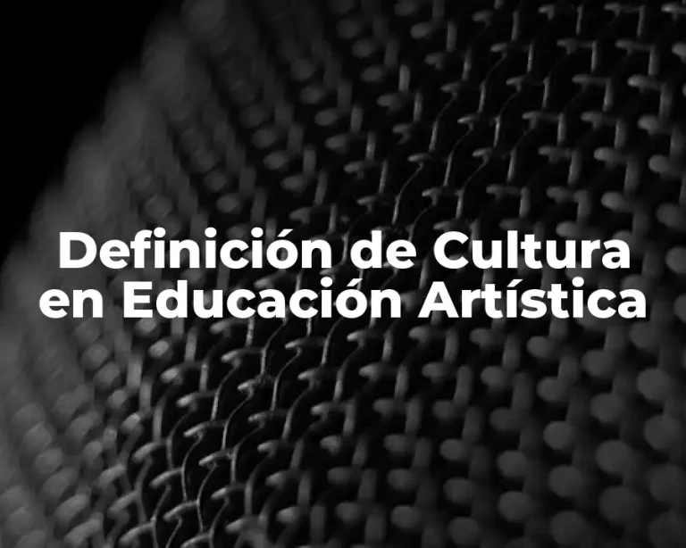 Definición de Cultura en Educación Artística